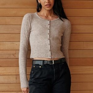 Jenni Kayne XS Finley button down fitted cardigan wool sweater